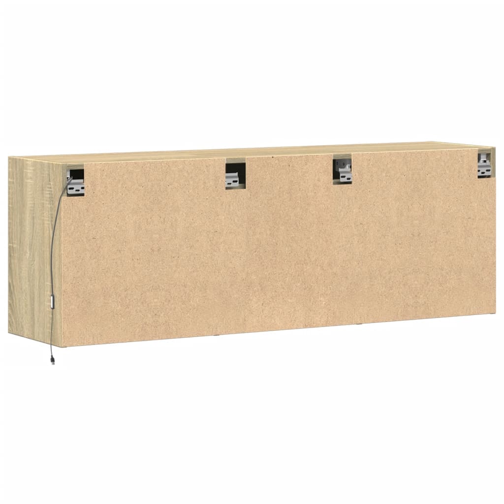 Έπιπλο Τοίχου Τηλεόρασης με LED Sonoma Δρυς 130x31x45 εκ.