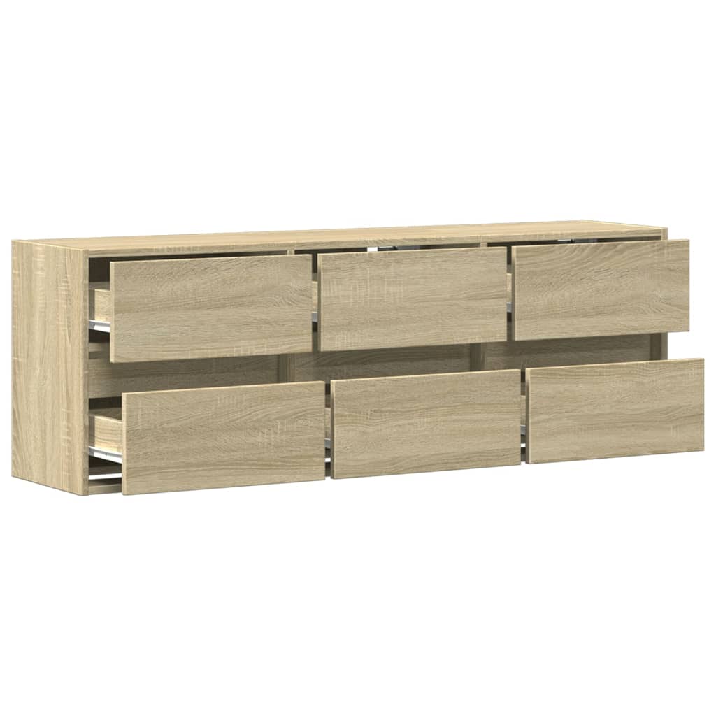 Έπιπλο Τοίχου Τηλεόρασης με LED Sonoma Δρυς 130x31x45 εκ.