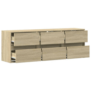 Έπιπλο Τοίχου Τηλεόρασης με LED Sonoma Δρυς 130x31x45 εκ.