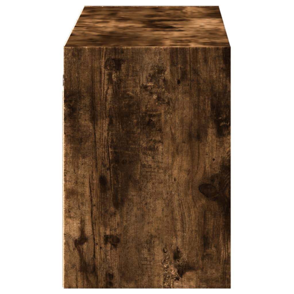 Έπιπλο Τοίχου Τηλεόρασης με LED Καπνιστή Δρυς 130x31x45 εκ. - Pakobazaar