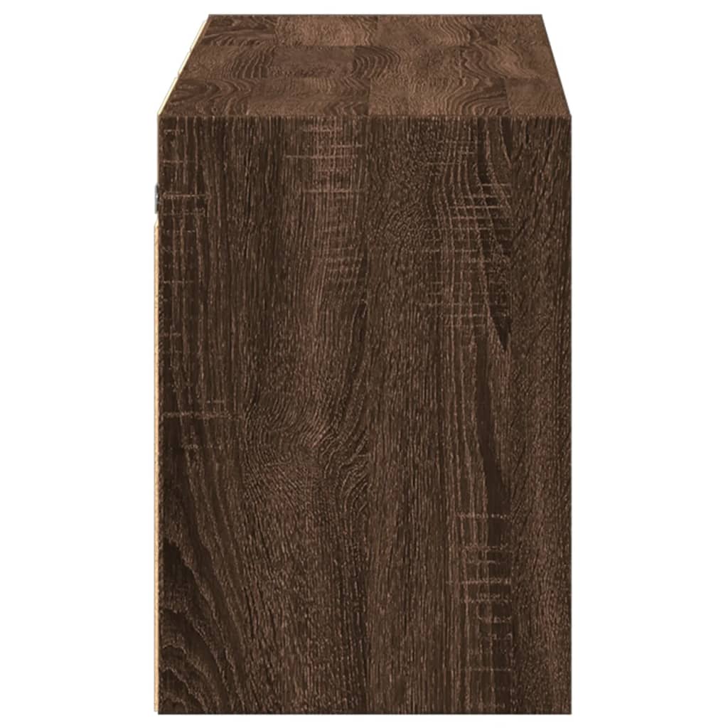 Έπιπλο Τοίχου Τηλεόρασης με LED Καφέ Δρυς 130x31x45 εκ.