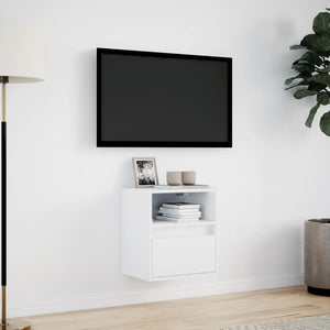 Έπιπλο Τοίχου Τηλεόρασης με LED Λευκό 41x31x45 εκ. - Pakobazaar