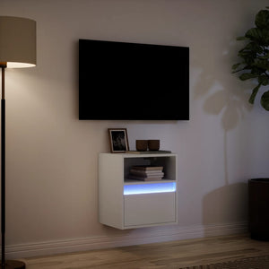 Έπιπλο Τοίχου Τηλεόρασης με LED Λευκό 41x31x45 εκ. - Pakobazaar