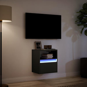 Έπιπλο Τοίχου Τηλεόρασης με LED Μαύρο 41x31x45 εκ.