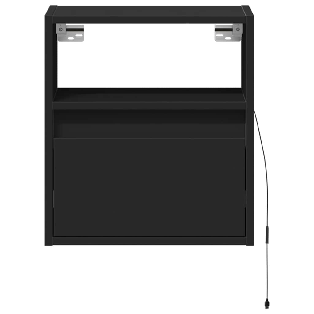 Έπιπλο Τοίχου Τηλεόρασης με LED Μαύρο 41x31x45 εκ.