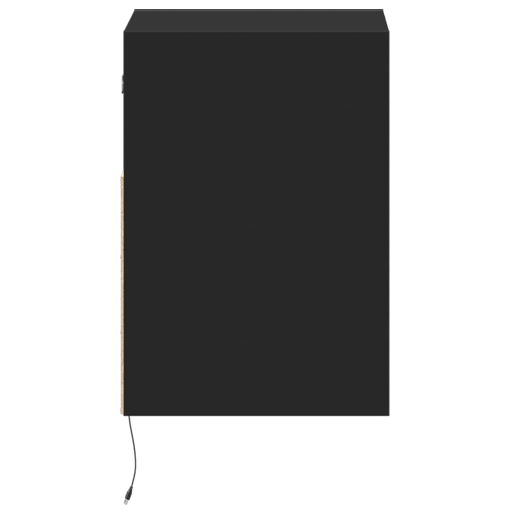 Έπιπλα Τοίχου Τηλεόρασης με LED 2 Τεμ. Μαύρα 41x31x45 εκ. - Pakobazaar