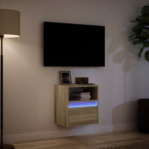 Έπιπλο Τοίχου Τηλεόρασης με LED Sonoma Δρυς 41x31x45 εκ. - Pakobazaar