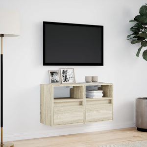 Έπιπλα Τοίχου Τηλ. με LED 2 Τεμ. Sonoma Δρυς 41x31x45 εκ. - Pakobazaar