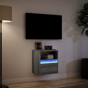 Έπιπλο Τοίχου Τηλεόρασης με LED Γκρι Sonoma 41x31x45 εκ. - Pakobazaar