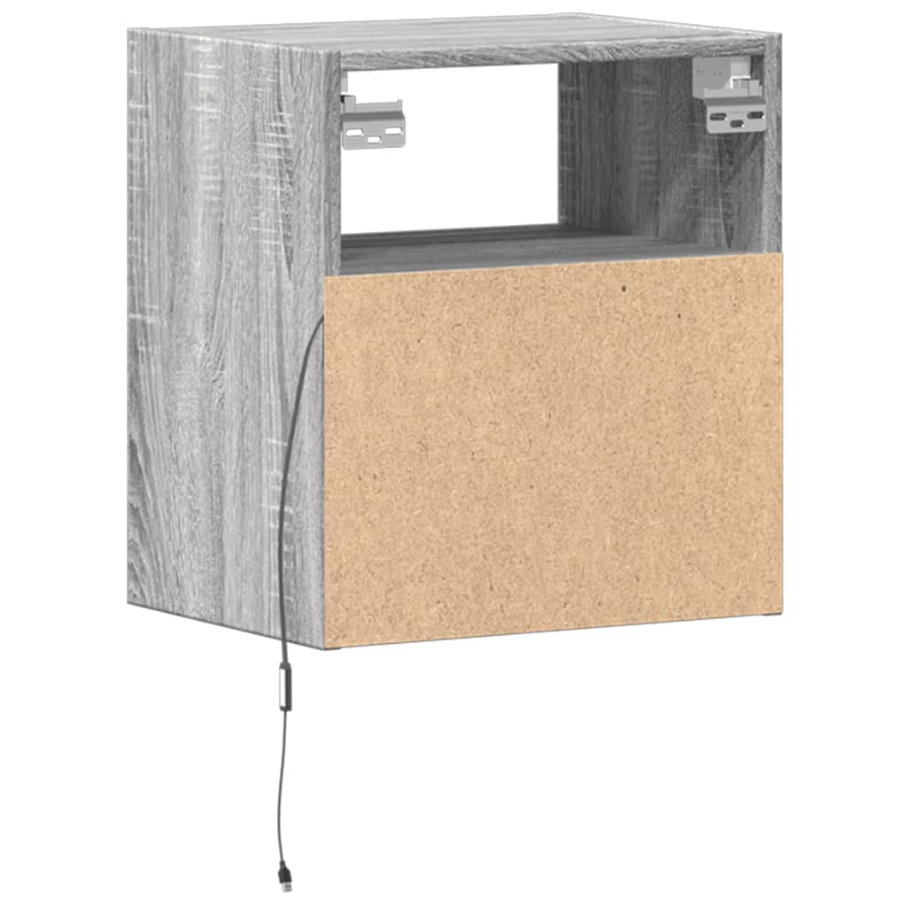 Έπιπλα Τοίχου Τηλ. με LED 2 Τεμ. Γκρι Sonoma 41x31x45 εκ. - Pakobazaar