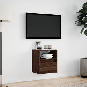 Έπιπλο Τοίχου Τηλεόρασης με LED Καφέ Δρυς 41x31x45 εκ. - Pakobazaar