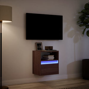 Έπιπλο Τοίχου Τηλεόρασης με LED Καφέ Δρυς 41x31x45 εκ. - Pakobazaar