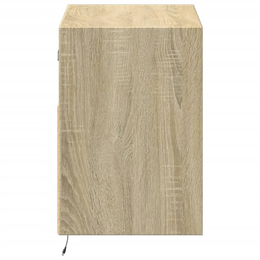 Έπιπλο Τοίχου Τηλεόρασης με LED Sonoma Δρυς 80x31x45 εκ. - Pakobazaar