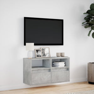 Έπιπλο Τηλεόρασης με LED Γκρι Σκυροδέματος 80x31x45 εκ. - Pakobazaar