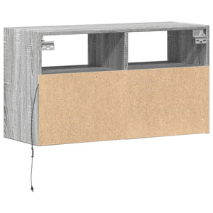 Έπιπλο Τοίχου Τηλεόρασης με LED Γκρι Sonoma 80x31x45 εκ. - Pakobazaar