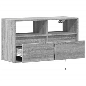 Έπιπλο Τοίχου Τηλεόρασης με LED Γκρι Sonoma 80x31x45 εκ. - Pakobazaar