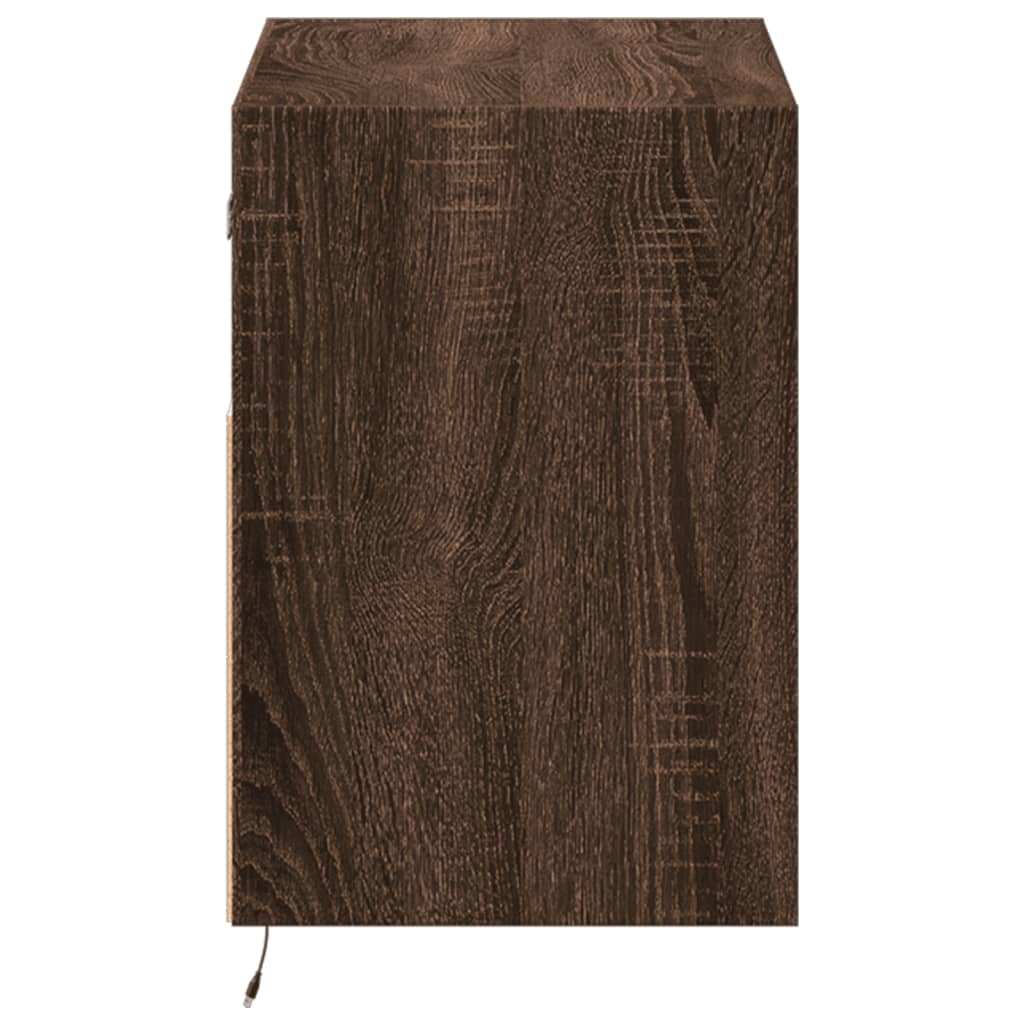 Έπιπλο Τοίχου Τηλεόρασης με LED Καφέ Δρυς 80x31x45 εκ. - Pakobazaar