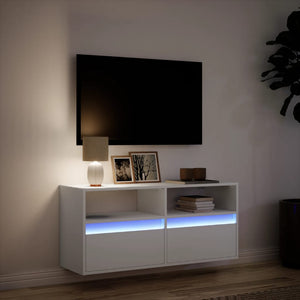 Έπιπλο Τοίχου Τηλεόρασης με LED Λευκό 100x31x45 εκ. - Pakobazaar