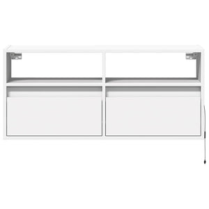 Έπιπλο Τοίχου Τηλεόρασης με LED Λευκό 100x31x45 εκ. - Pakobazaar