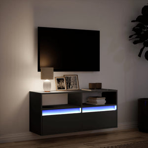 Έπιπλο Τοίχου Τηλεόρασης με LED Μαύρο 100x31x45 εκ. - Pakobazaar