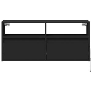 Έπιπλο Τοίχου Τηλεόρασης με LED Μαύρο 100x31x45 εκ. - Pakobazaar