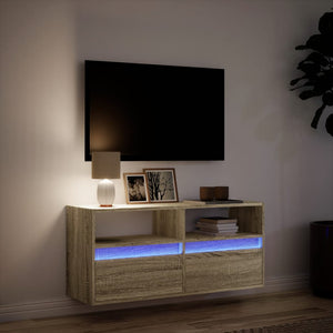 Έπιπλο Τοίχου Τηλεόρασης με LED Sonoma Δρυς 100x31x45 εκ. - Pakobazaar