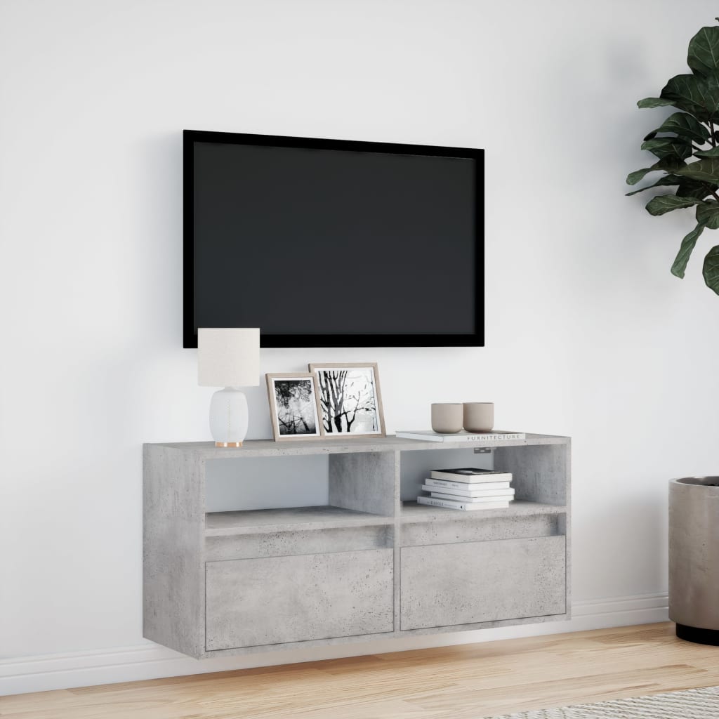 Έπιπλο Τηλεόρασης με LED Γκρι Σκυροδέματος 100x31x45 εκ. - Pakobazaar