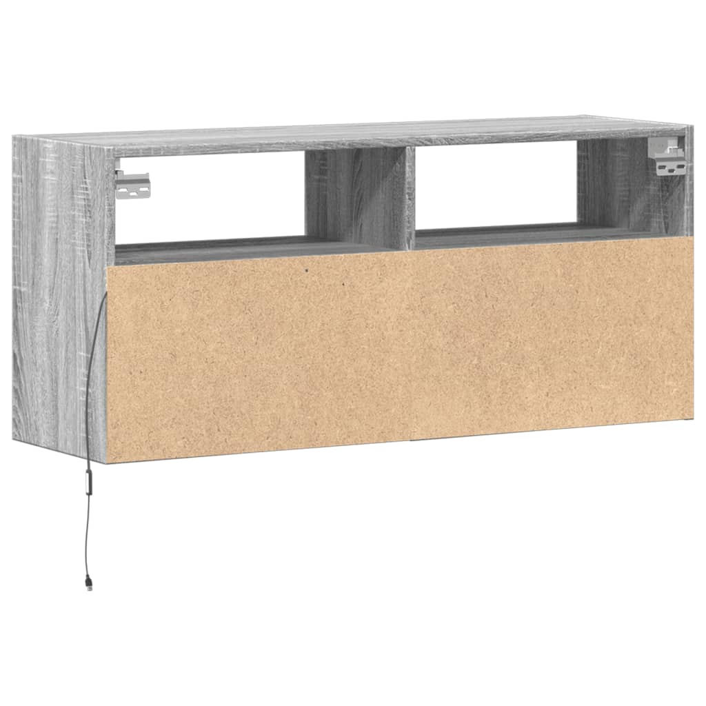 Έπιπλο Τοίχου Τηλεόρασης με LED Γκρι Sonoma 100x31x45 εκ. - Pakobazaar