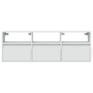 Έπιπλο Τοίχου Τηλεόρασης με LED Λευκό 130x31x45 εκ. - Pakobazaar