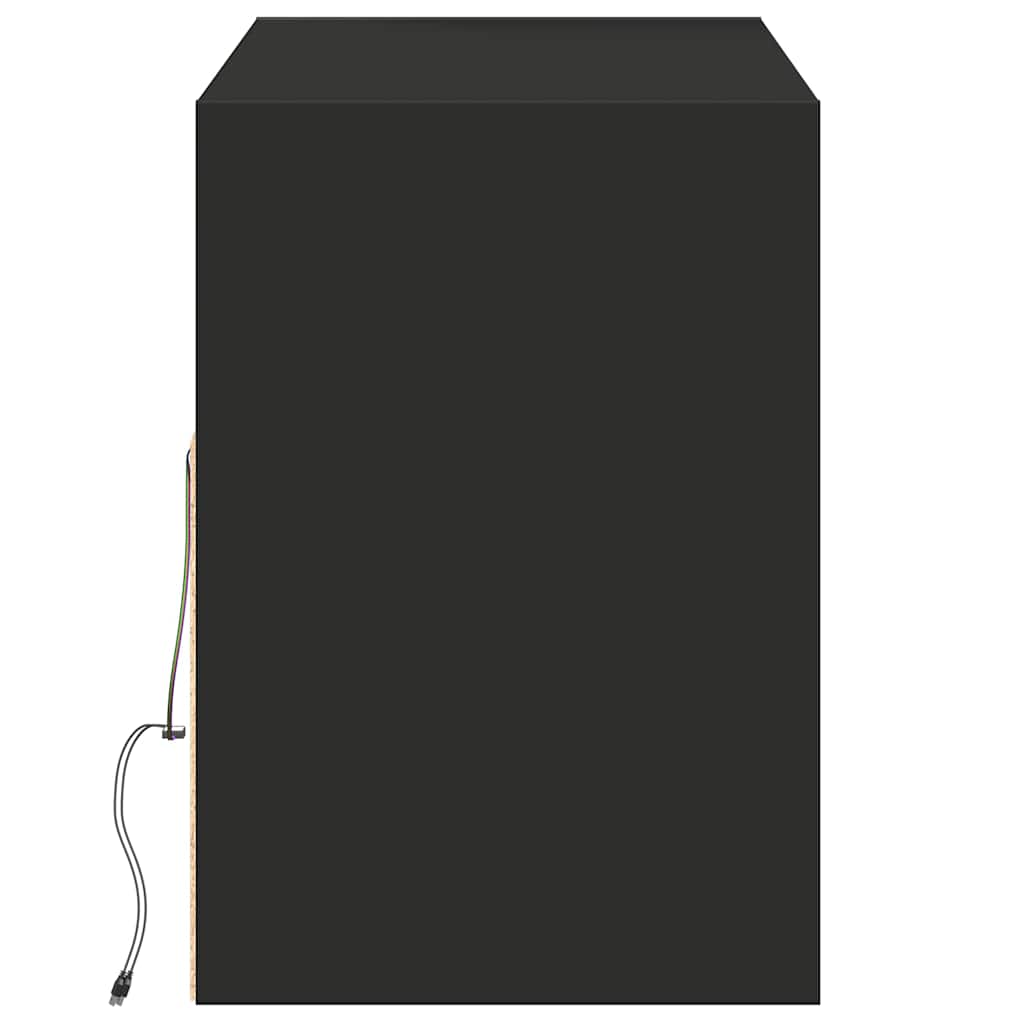 Έπιπλο Τοίχου Τηλεόρασης με LED Μαύρο 130x31x45 εκ.