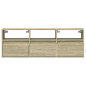 Έπιπλο Τοίχου Τηλεόρασης με LED Sonoma Δρυς 130x31x45 εκ. - Pakobazaar