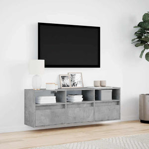 Έπιπλο Τηλεόρασης με LED Γκρι Σκυροδέματος 130x31x45 εκ. - Pakobazaar