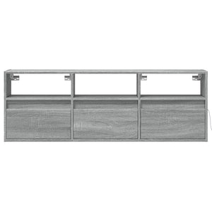 Έπιπλο Τοίχου Τηλεόρασης με LED Γκρι Sonoma 130x31x45 εκ. - Pakobazaar
