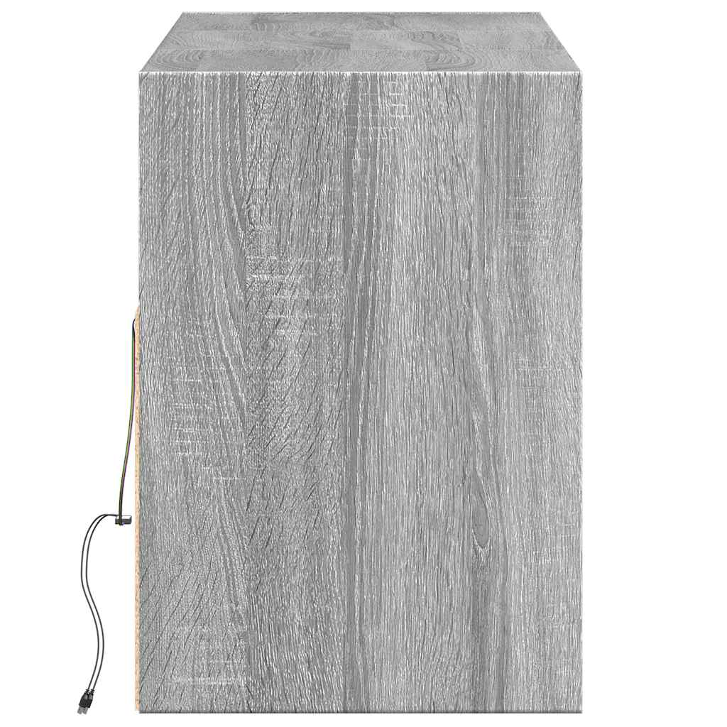 Έπιπλο Τοίχου Τηλεόρασης με LED Γκρι Sonoma 130x31x45 εκ. - Pakobazaar