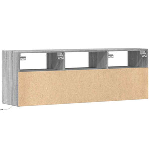 Έπιπλο Τοίχου Τηλεόρασης με LED Γκρι Sonoma 130x31x45 εκ. - Pakobazaar