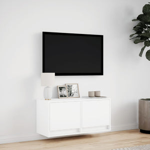 Έπιπλο Τοίχου Τηλεόρασης με LED Λευκό 80x31x38 εκ. - Pakobazaar