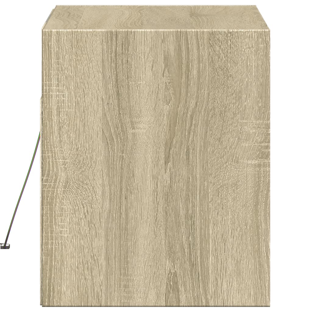 Έπιπλο Τοίχου Τηλεόρασης με LED Sonoma Δρυς 80x31x38 εκ. - Pakobazaar