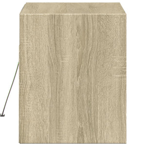 Έπιπλο Τοίχου Τηλεόρασης με LED Sonoma Δρυς 80x31x38 εκ. - Pakobazaar