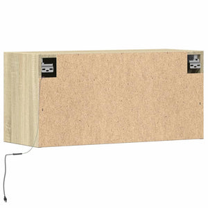 Έπιπλο Τοίχου Τηλεόρασης με LED Sonoma Δρυς 80x31x38 εκ. - Pakobazaar