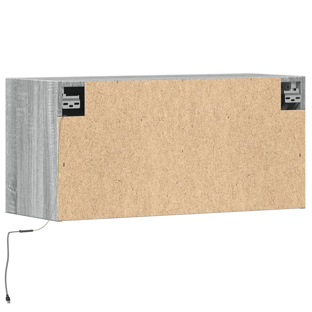 Έπιπλο Τοίχου Τηλεόρασης με LED Γκρι Sonoma 80x31x38 εκ. - Pakobazaar