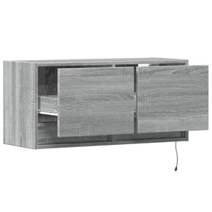 Έπιπλο Τοίχου Τηλεόρασης με LED Γκρι Sonoma 80x31x38 εκ. - Pakobazaar