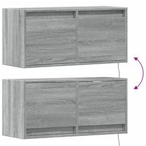 Έπιπλο Τοίχου Τηλεόρασης με LED Γκρι Sonoma 80x31x38 εκ. - Pakobazaar