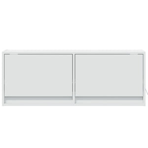 Έπιπλο Τοίχου Τηλεόρασης με LED Λευκό 100x31x38 εκ. - Pakobazaar