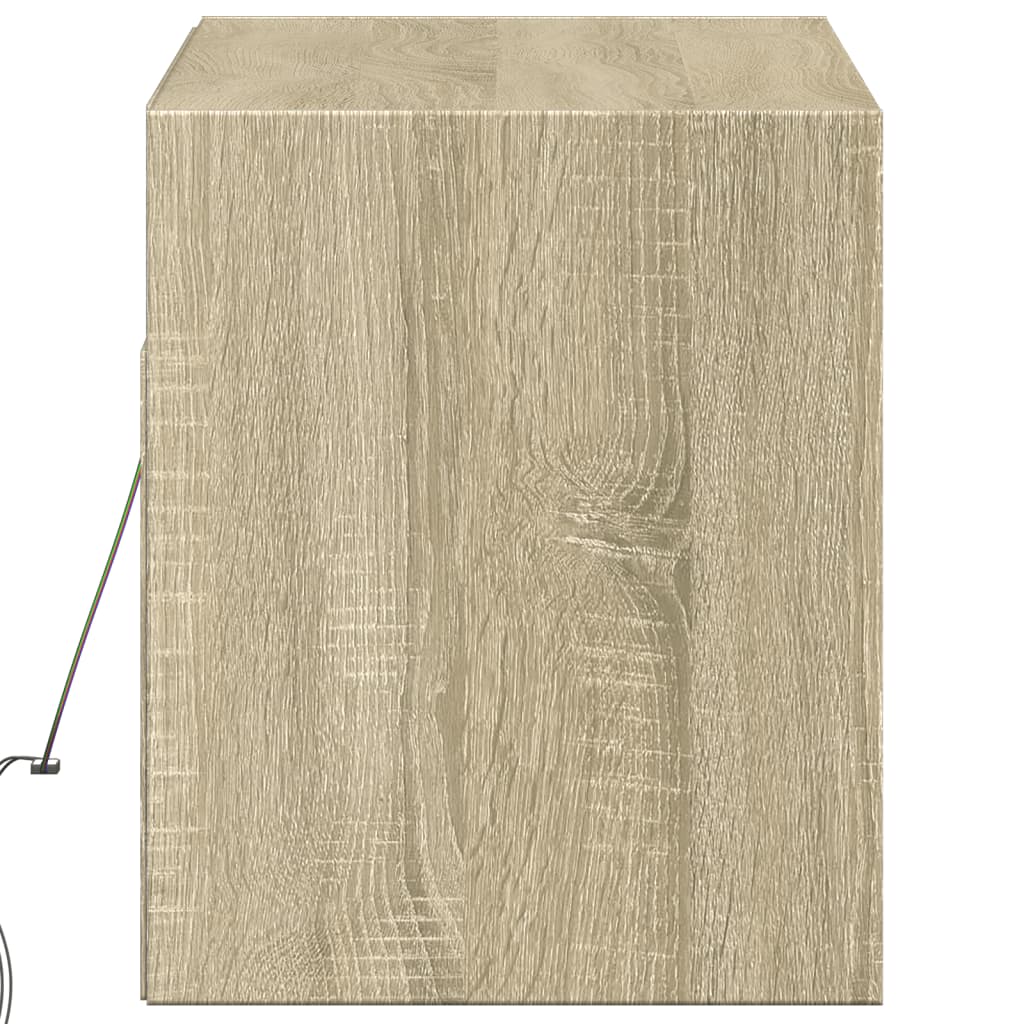 Έπιπλο Τοίχου Τηλεόρασης με LED Sonoma Δρυς 100x31x38 εκ. - Pakobazaar