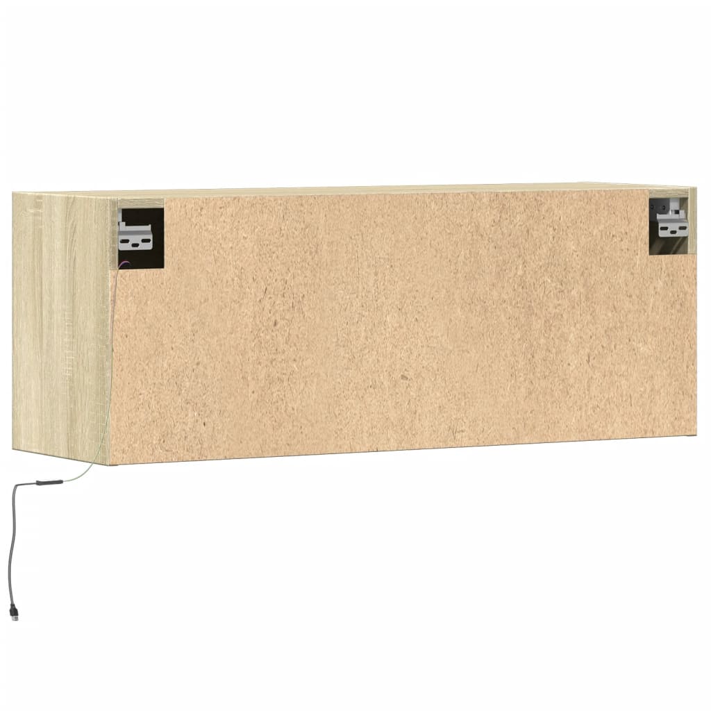 Έπιπλο Τοίχου Τηλεόρασης με LED Sonoma Δρυς 100x31x38 εκ. - Pakobazaar