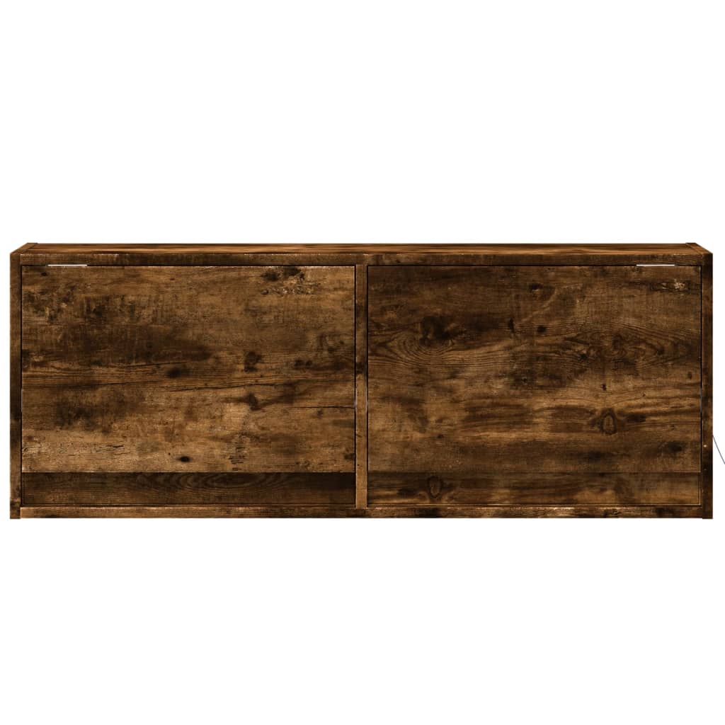 Έπιπλο Τοίχου Τηλεόρασης με LED Καπνιστή Δρυς 100x31x38 εκ. - Pakobazaar