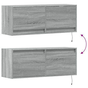Έπιπλο Τοίχου Τηλεόρασης με LED Γκρι Sonoma 100x31x38 εκ. - Pakobazaar