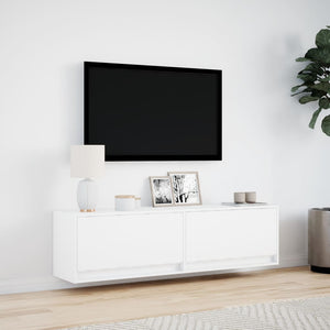 Έπιπλο Τοίχου Τηλεόρασης με LED Λευκό 140x31x38 εκ. - Pakobazaar