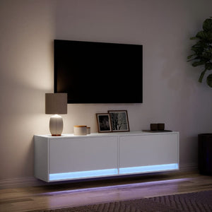 Έπιπλο Τοίχου Τηλεόρασης με LED Λευκό 140x31x38 εκ. - Pakobazaar