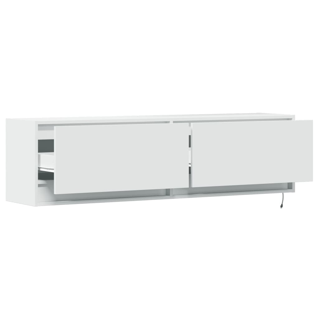 Έπιπλο Τοίχου Τηλεόρασης με LED Λευκό 140x31x38 εκ. - Pakobazaar